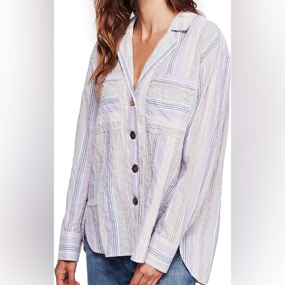 Free People Tops - NWT Free People high tide striped button down top